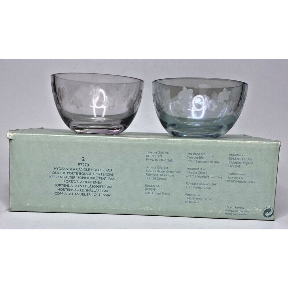 PartyLite Hydrangea Candle Holder Pair Retired NIB P19C/P7270 - Picture 2 of 2